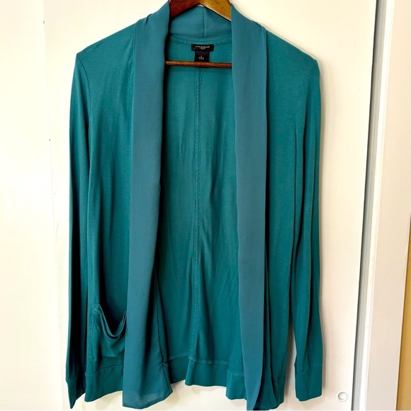 Ann Taylor|Teal Green Open Front Knit Cardigan Sz S - Picture 3 of 4